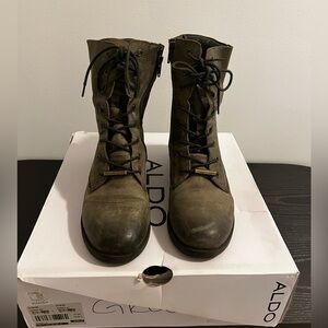 Aldo Khaki Lace-Up combat Boots